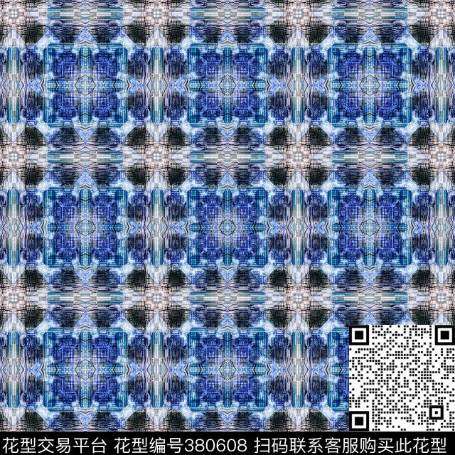 格子几何圆点数码印花华亿平台下载（图片编号: 380608） - 瓦栏（Walan）