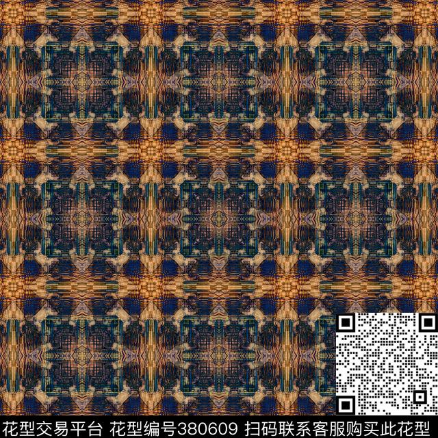 格子几何圆点数码印花华亿平台下载（图片编号: 380609） - 瓦栏（Walan）