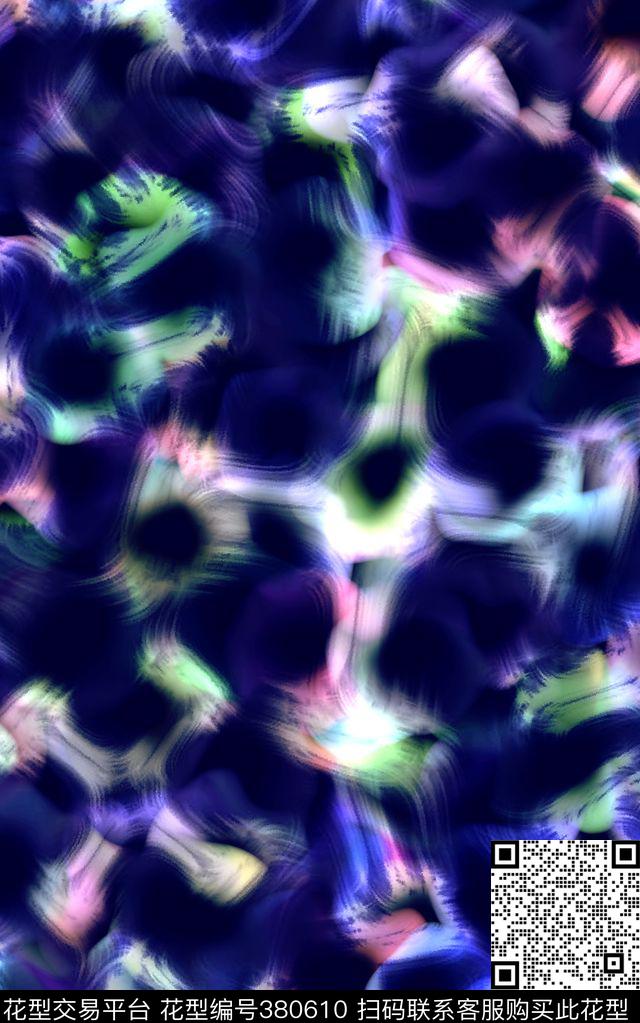 水墨扎染民族数码印花华亿平台下载（图片编号: 380610） - 瓦栏（Walan）