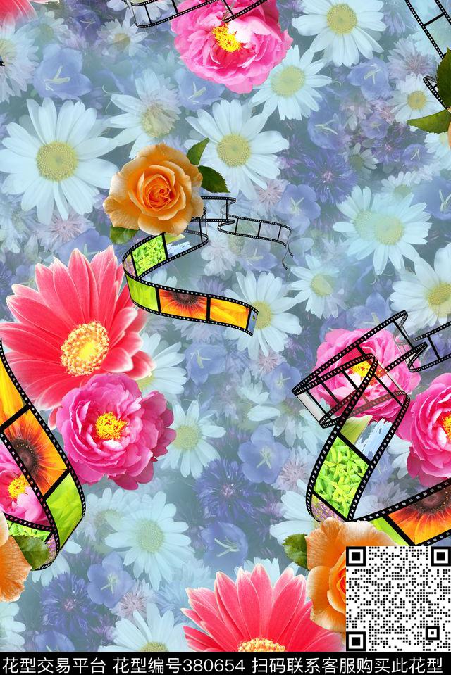 花卉小雏菊女装数码印花华亿平台下载（图片编号: 380654） - 瓦栏（Walan）