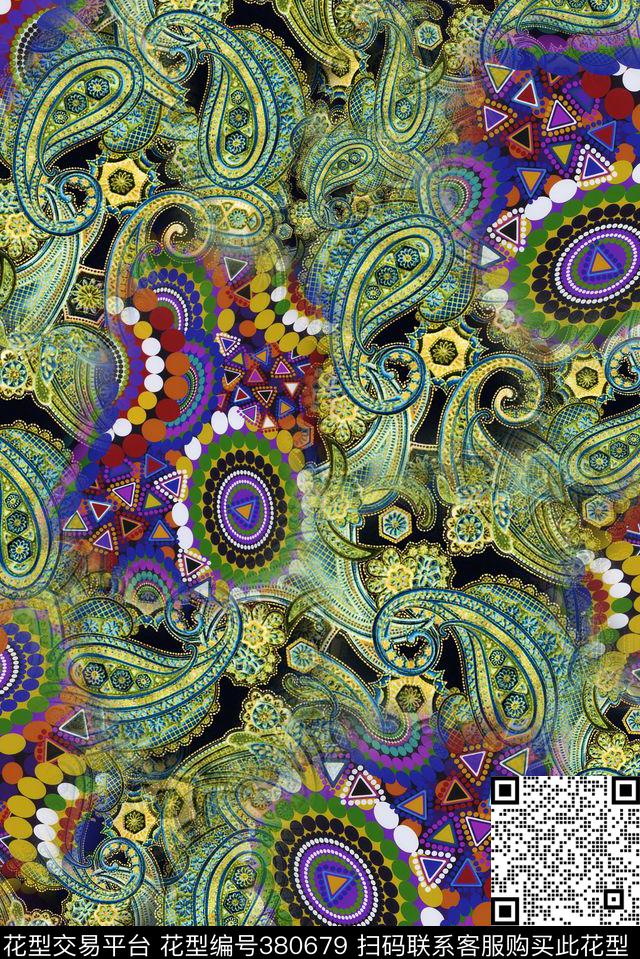 佩斯丽民族风波西米亚数码印花华亿平台下载（图片编号: 380679） - 瓦栏（Walan）