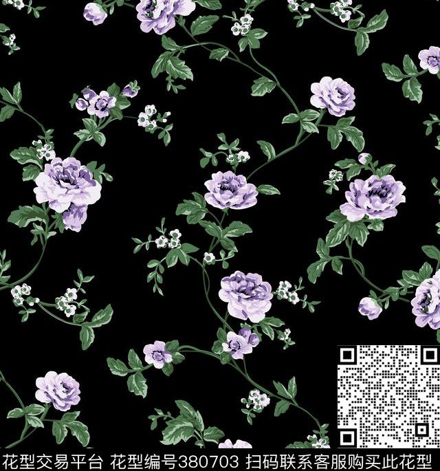 花卉服装传统印花华亿平台下载（图片编号: 380703） - 瓦栏（Walan）