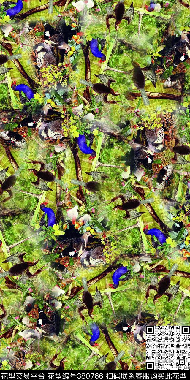 时尚动物数码印花华亿平台下载（图片编号: 380766） - 瓦栏（Walan）