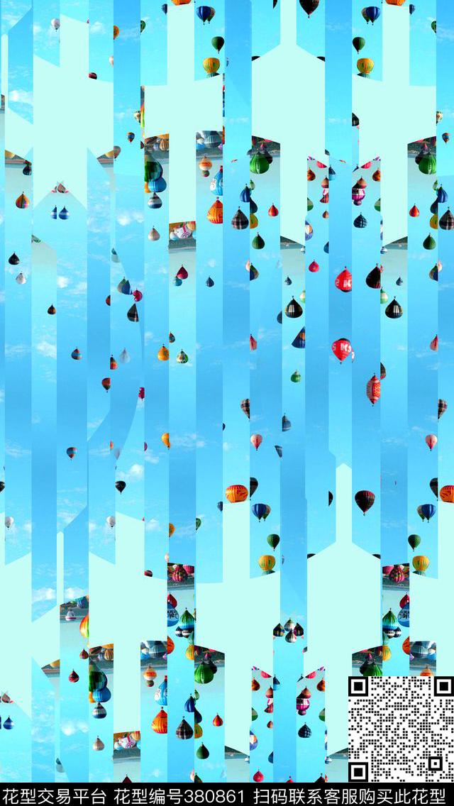 潮流复古热气球数码印花华亿平台下载（图片编号: 380861） - 瓦栏（Walan）