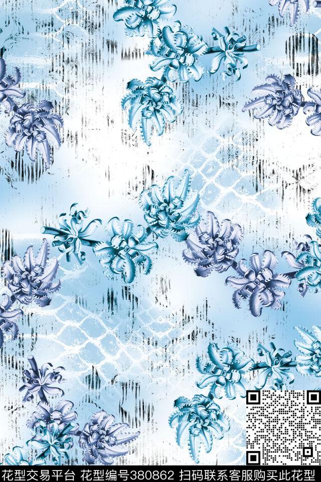 豹纹花卉蛇纹传统印花华亿平台下载（图片编号: 380862） - 瓦栏（Walan）