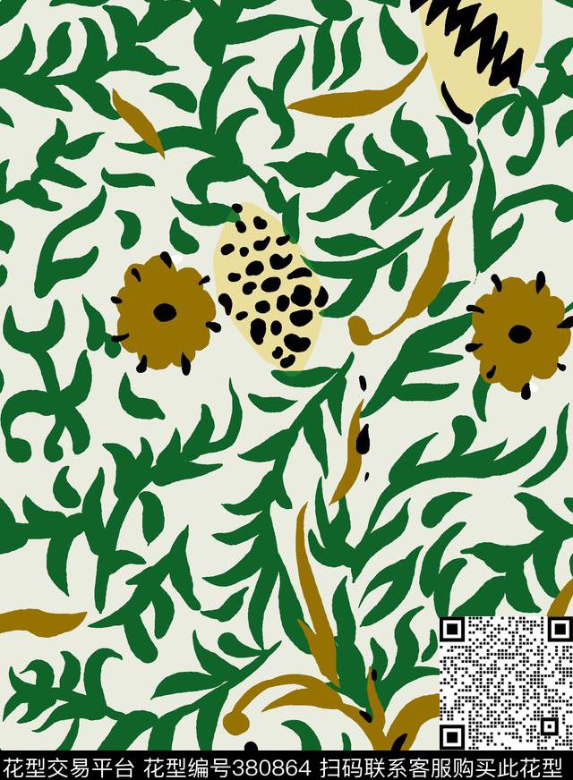 抽象花卉传统印花传统印花华亿平台下载（图片编号: 380864） - 瓦栏（Walan）