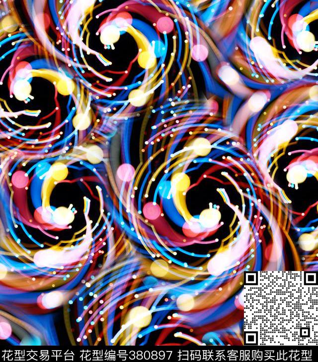 炫彩几何灯光数码印花华亿平台下载（图片编号: 380897） - 瓦栏（Walan）