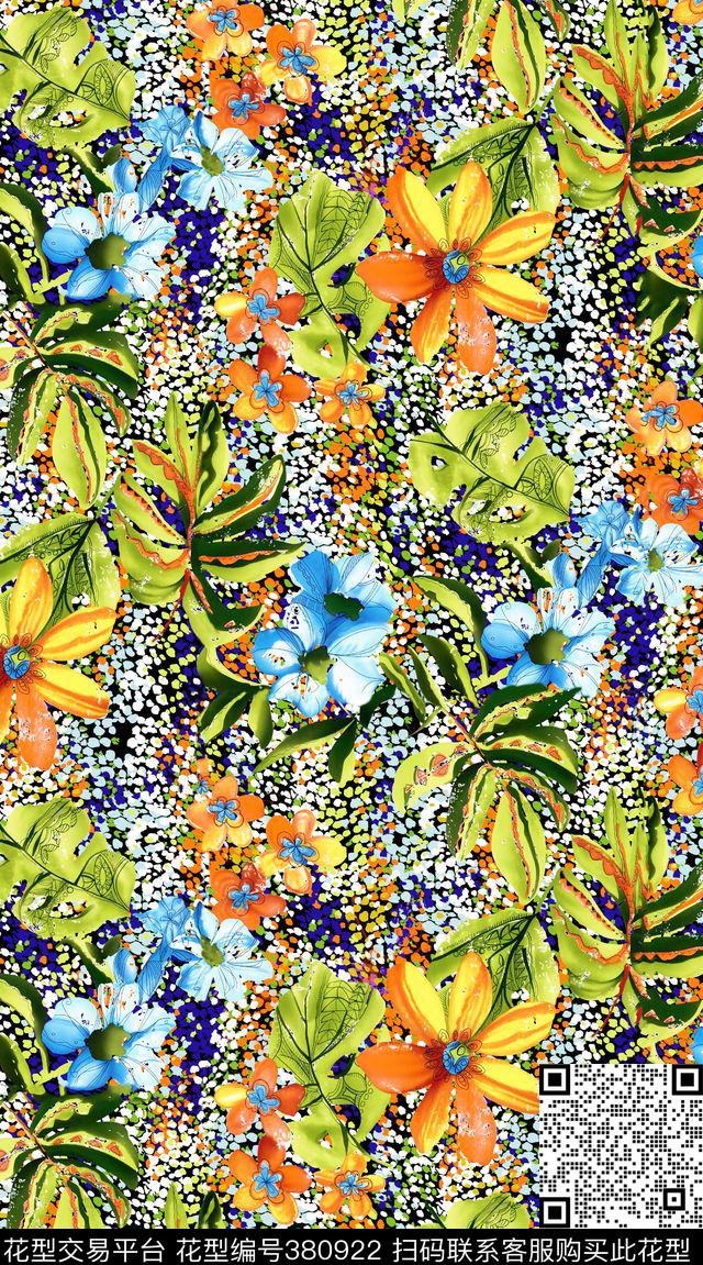 花贲花格数码印花华亿平台下载（图片编号: 380922） - 瓦栏（Walan）