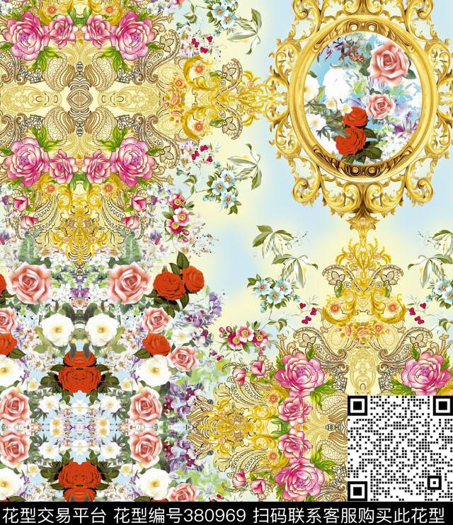 花卉数码华亿平台数码印花华亿平台下载（图片编号: 380969） - 瓦栏（Walan）