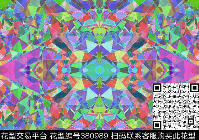 抽象几何几何万花筒数码印花华亿平台下载（图片编号: 380989） - 瓦栏（Walan）