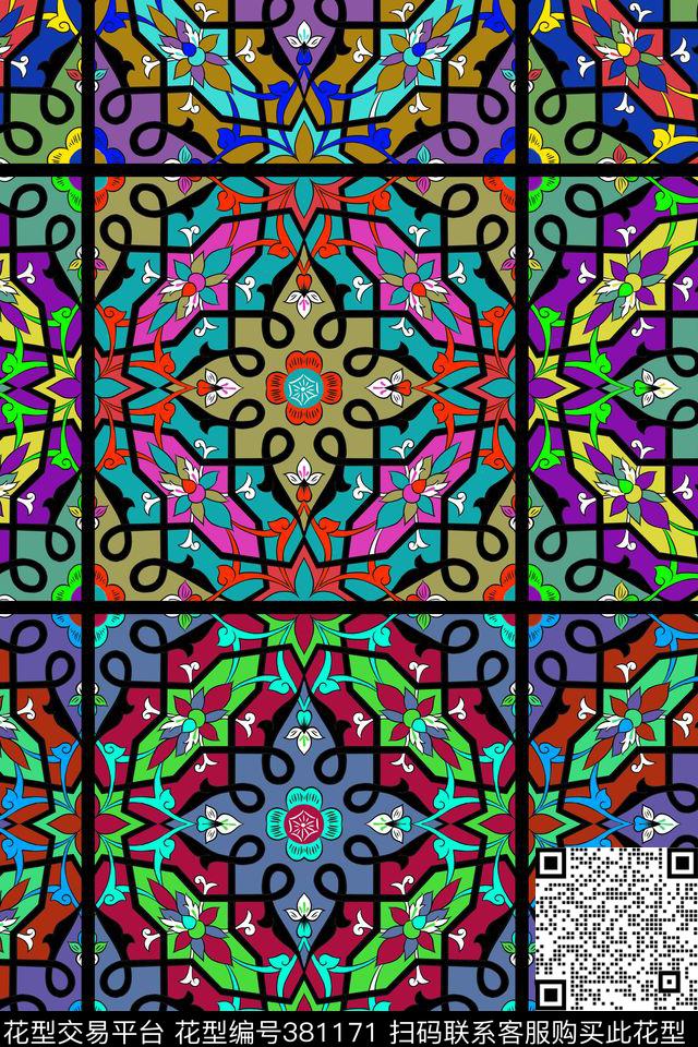 民族风手绘欧式传统印花华亿平台下载（图片编号: 381171） - 瓦栏（Walan）