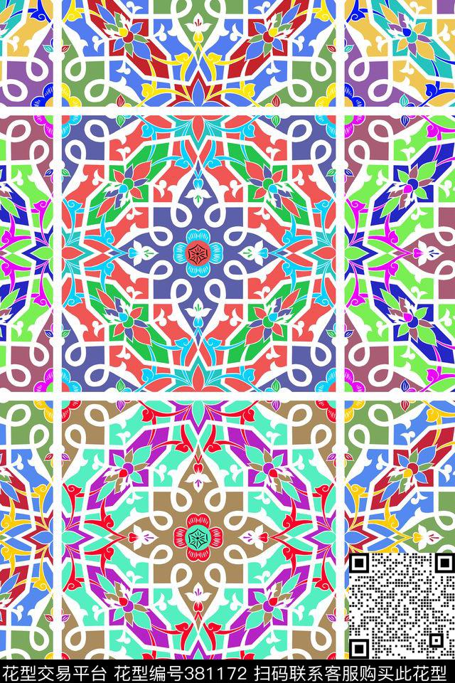 民族风手绘欧式传统印花华亿平台下载（图片编号: 381172） - 瓦栏（Walan）