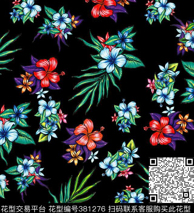 绿植树叶大牌风植物数码印花华亿平台下载（图片编号: 381276） - 瓦栏（Walan）