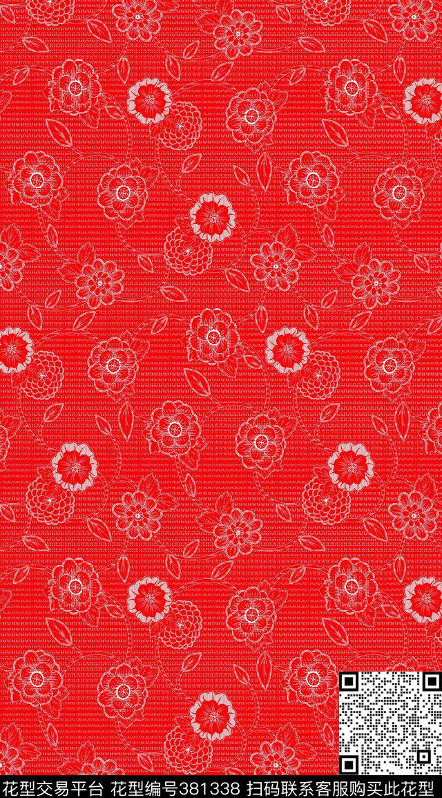花朵经编乱花传统印花华亿平台下载（图片编号: 381338） - 瓦栏（Walan）
