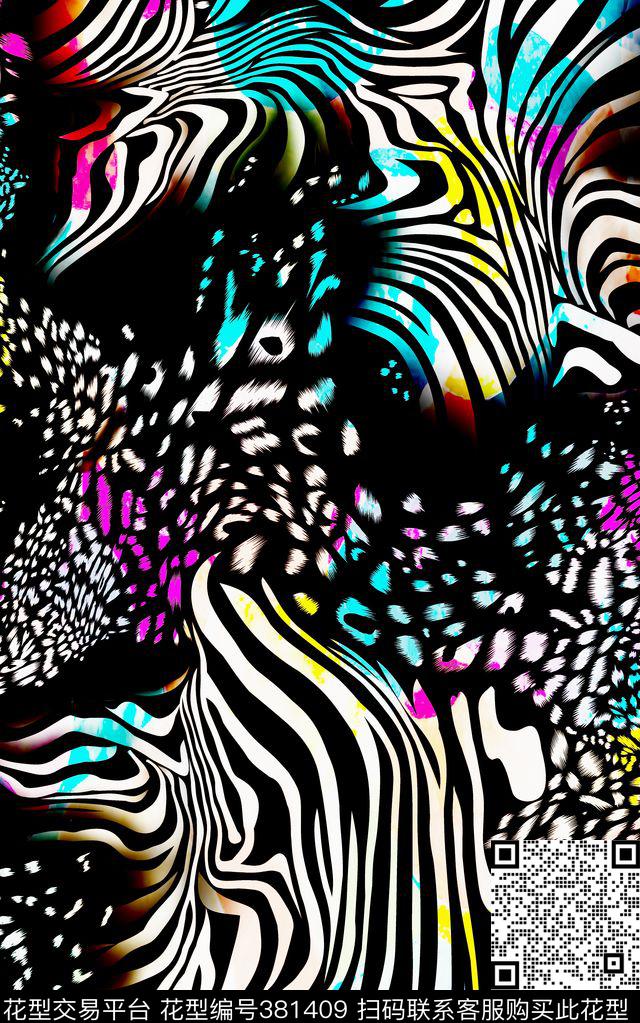 豹纹彩色绚丽传统印花华亿平台下载（图片编号: 381409） - 瓦栏（Walan）
