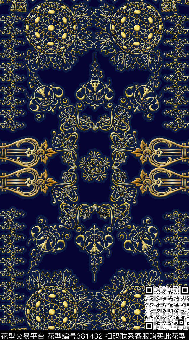 定位方巾服装传统印花华亿平台下载（图片编号: 381432） - 瓦栏（Walan）