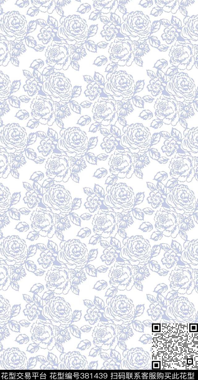 乱花玫瑰传统印花华亿平台下载（图片编号: 381439） - 瓦栏（Walan）