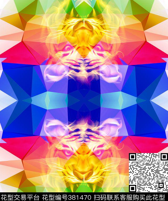 几何豹纹数码印花华亿平台下载（图片编号: 381470） - 瓦栏（Walan）