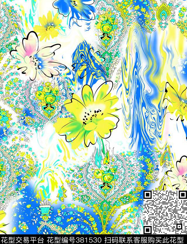 花花世界腰果花传统印花华亿平台下载（图片编号: 381530） - 瓦栏（Walan）