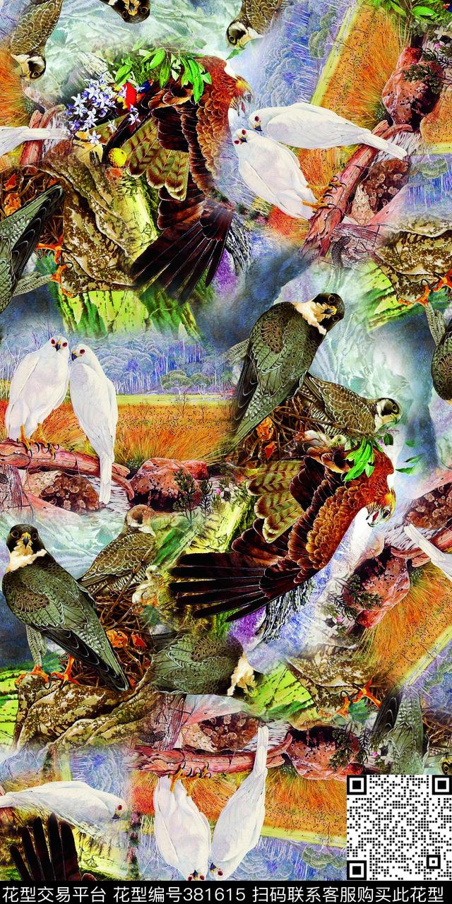 时尚动物数码印花华亿平台下载（图片编号: 381615） - 瓦栏（Walan）