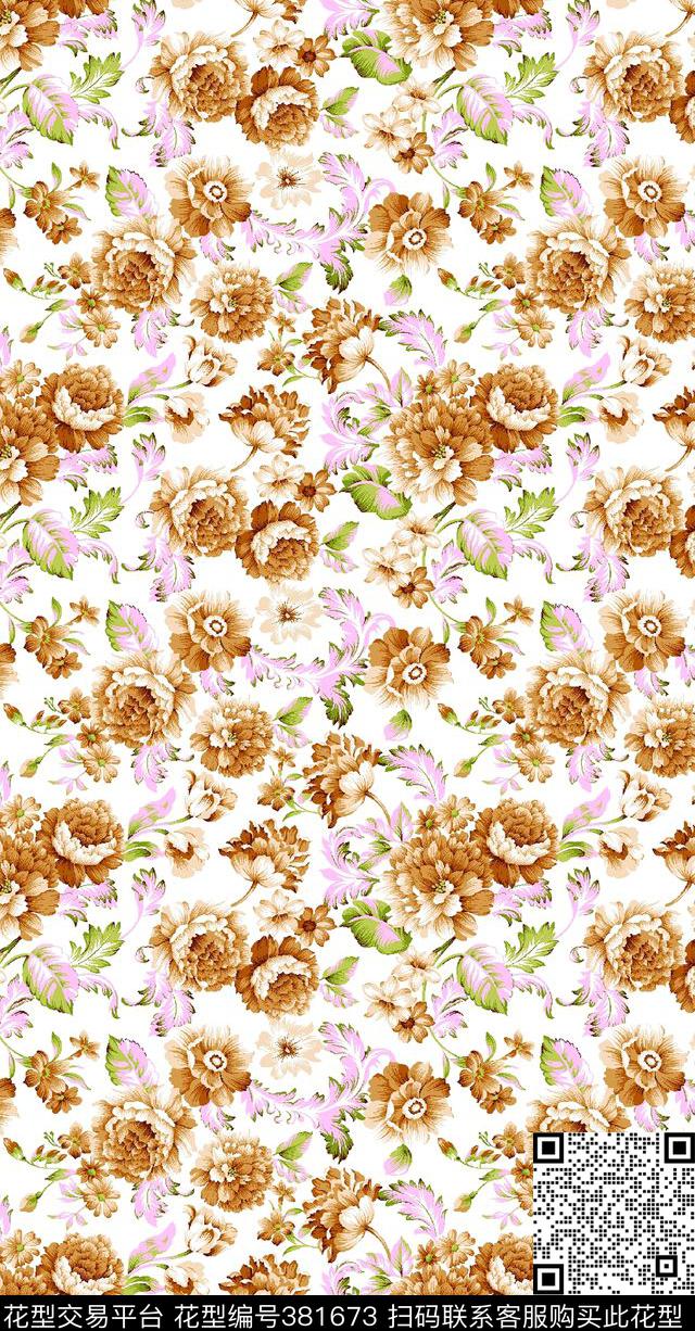 满底花花卉底纹传统印花华亿平台下载（图片编号: 381673） - 瓦栏（Walan）