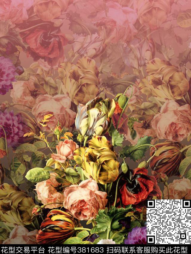 油画油画花卉花卉数码印花华亿平台下载（图片编号: 381683） - 瓦栏（Walan）