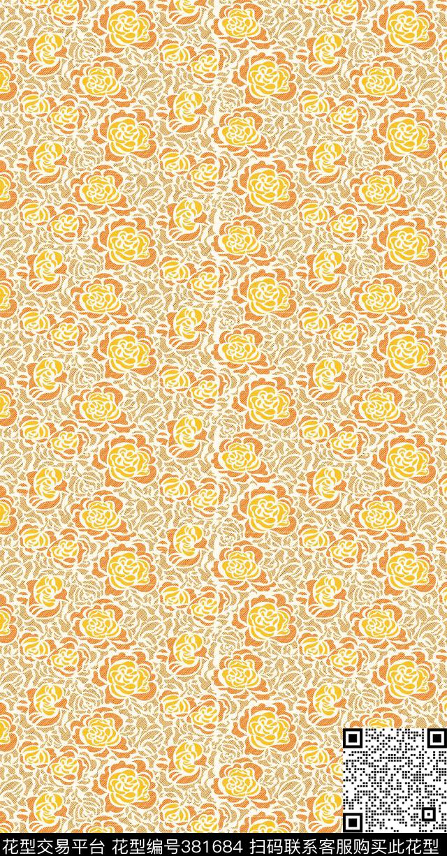 满底花卉墙纸传统印花华亿平台下载（图片编号: 381684） - 瓦栏（Walan）