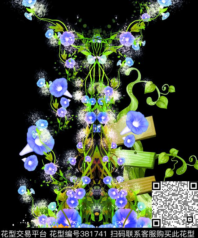 花贲写意定位女装数码印花华亿平台下载（图片编号: 381741） - 瓦栏（Walan）