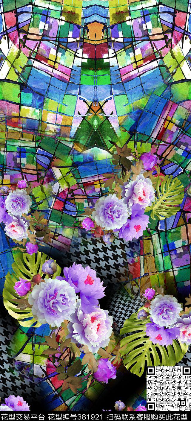 彩格定位格纹数码印花华亿平台下载（图片编号: 381921） - 瓦栏（Walan）