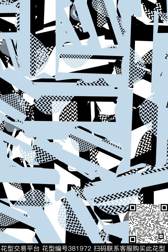 抽象几何格纹传统印花华亿平台下载（图片编号: 381972） - 瓦栏（Walan）