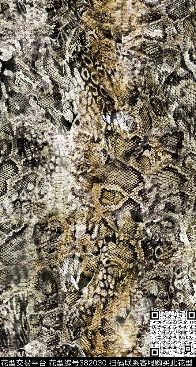 动物纹蛇皮数码印花华亿平台下载（图片编号: 382030） - 瓦栏（Walan）