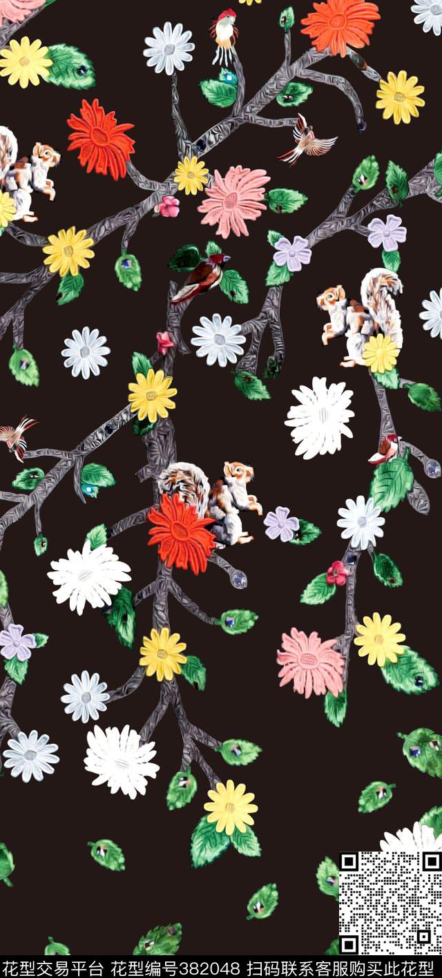 民族风花卉数码印花华亿平台下载（图片编号: 382048） - 瓦栏（Walan）