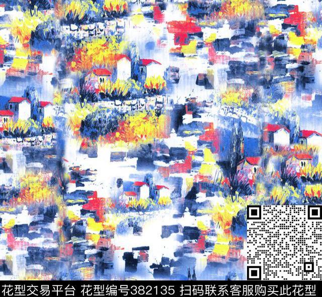 风景图花花世界传统印花华亿平台下载（图片编号: 382135） - 瓦栏（Walan）