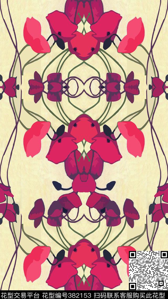 复古花卉花鸟混搭类传统印花华亿平台下载（图片编号: 382153） - 瓦栏（Walan）