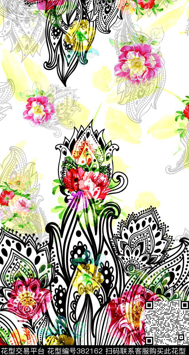 定位火腿纹花卉数码印花华亿平台下载（图片编号: 382162） - 瓦栏（Walan）