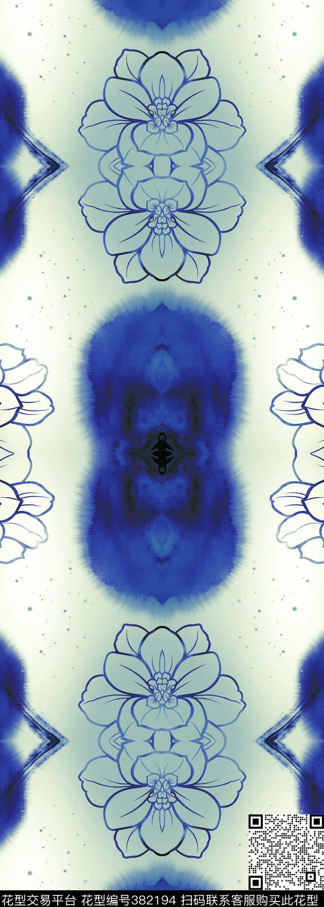 抽象荷花叶数码印花华亿平台下载（图片编号: 382194） - 瓦栏（Walan）