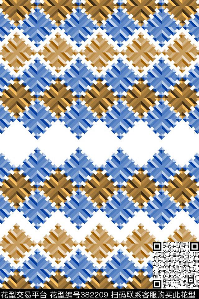 3D几何图形男装传统印花华亿平台下载（图片编号: 382209） - 瓦栏（Walan）