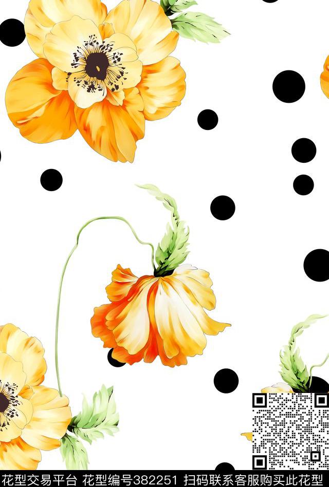 波普花卉花卉组合数码印花华亿平台下载（图片编号: 382251） - 瓦栏（Walan）
