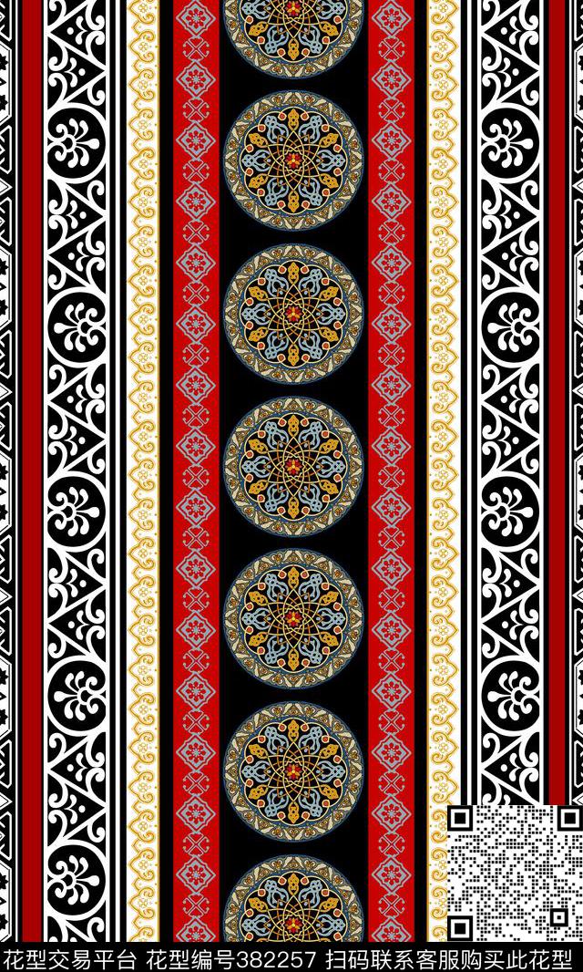 中式图案花边圆盘图案传统印花华亿平台下载（图片编号: 382257） - 瓦栏（Walan）