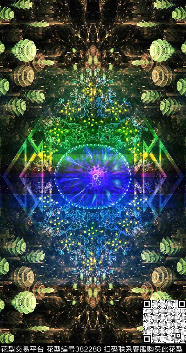 抽象定位抽象镜像数码印花华亿平台下载（图片编号: 382288） - 瓦栏（Walan）