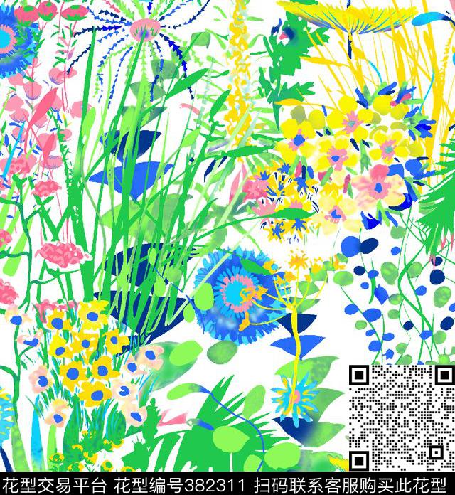 花草草泽花花世界传统印花华亿平台下载（图片编号: 382311） - 瓦栏（Walan）