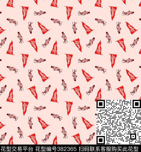 抽象人物线条传统印花华亿平台下载（图片编号: 382365） - 瓦栏（Walan）