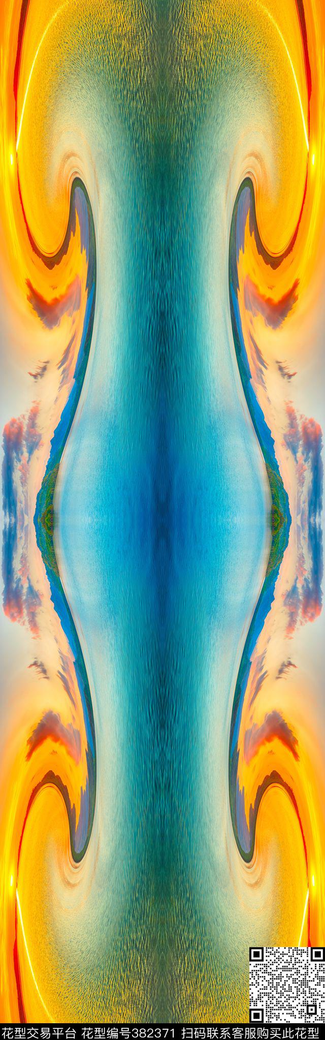 夕阳抽象自然风景数码印花华亿平台下载（图片编号: 382371） - 瓦栏（Walan）