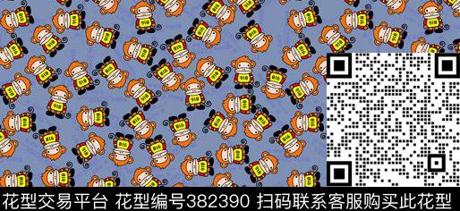 卡通猴子底纹传统印花华亿平台下载（图片编号: 382390） - 瓦栏（Walan）