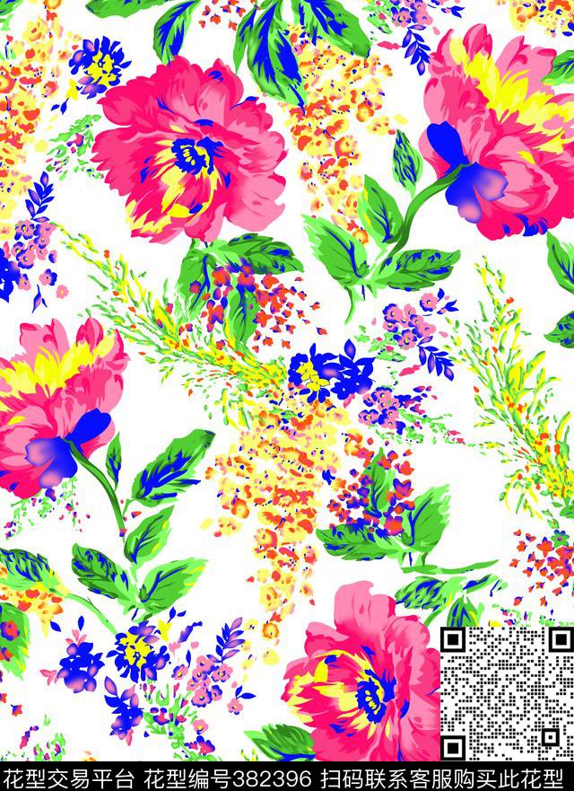 花花世界时尚花奔传统印花华亿平台下载（图片编号: 382396） - 瓦栏（Walan）