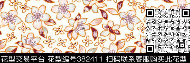 花卉小花传统印花华亿平台下载（图片编号: 382411） - 瓦栏（Walan）