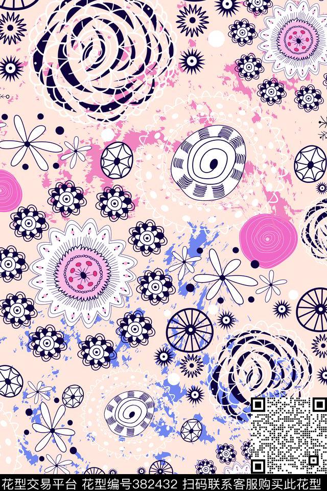 传统斑点清新传统印花华亿平台下载（图片编号: 382432） - 瓦栏（Walan）