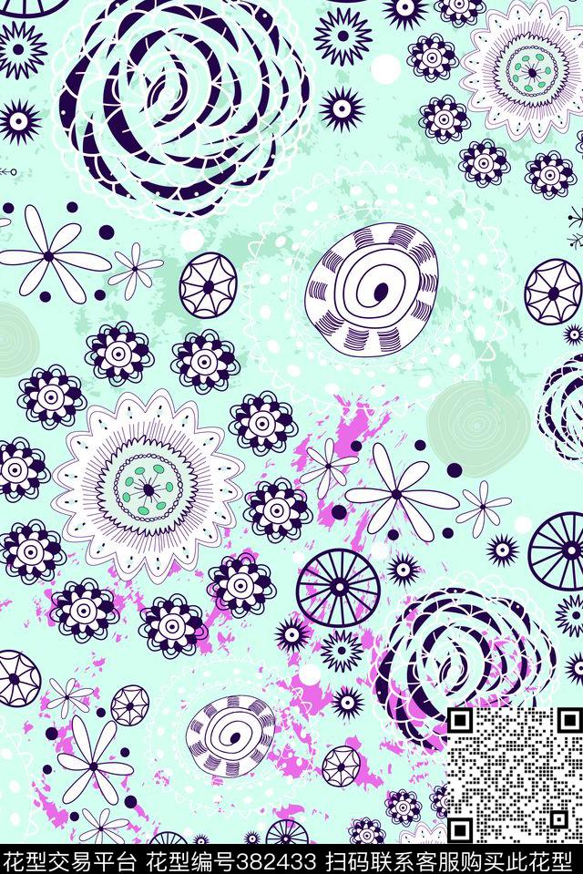 传统斑点清新传统印花华亿平台下载（图片编号: 382433） - 瓦栏（Walan）