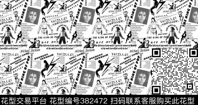 流行时尚人物迈克杰逊传统印花华亿平台下载（图片编号: 382472） - 瓦栏（Walan）