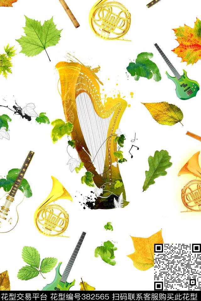 休闲乐器个性休闲数码印花华亿平台下载（图片编号: 382565） - 瓦栏（Walan）